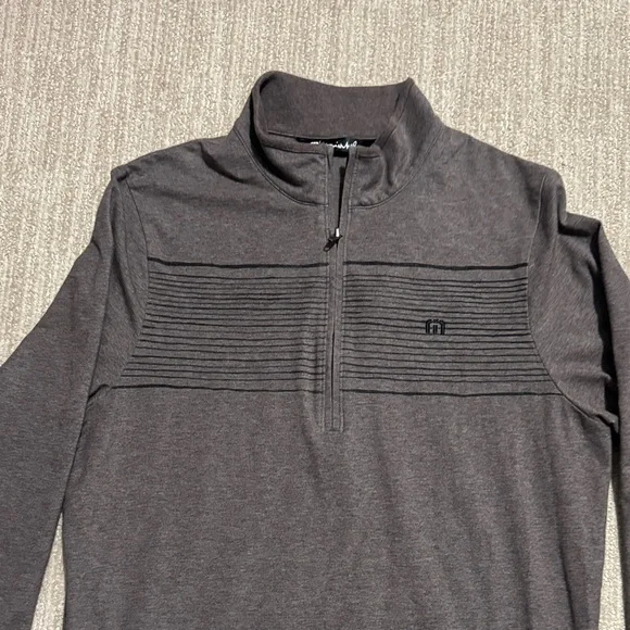 Travis Mathew Men's Size S Coffee Brown Smoke Signals 1/2 Zip Golf Sweatshirt - Picture 6 of 13